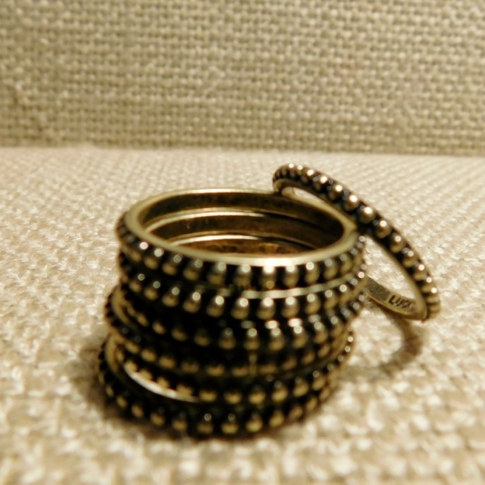 Lucky Brand 7 Ox Brass Stack of Rings